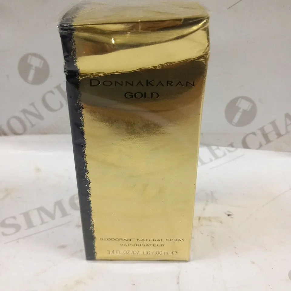 3 BOXED DONNA KARAN GOLD DEODORANT NATURAL SPRAY 100ML