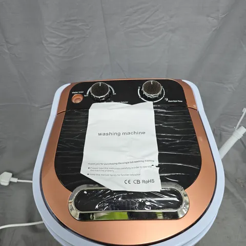 PORTABLE WASHING MACHINE – COMPACT WHITE UNIT WITH ROSE-GOLD TOP PANEL UNBOXED