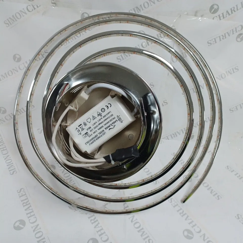 NAEVE SPIRAL LED CEILING LIGHT SILVER CHROME