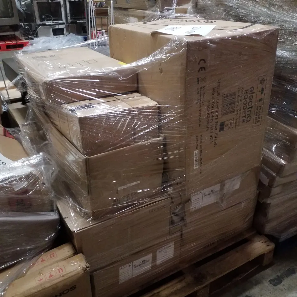 PALLET CONTAINING ASSORTED PRODUCTS INCLUDING PET CAGE, ELECTRIC PATIO HEATER, UNDERSINK WATER FILTRATION SYSTEMS & NONSTICK PAN