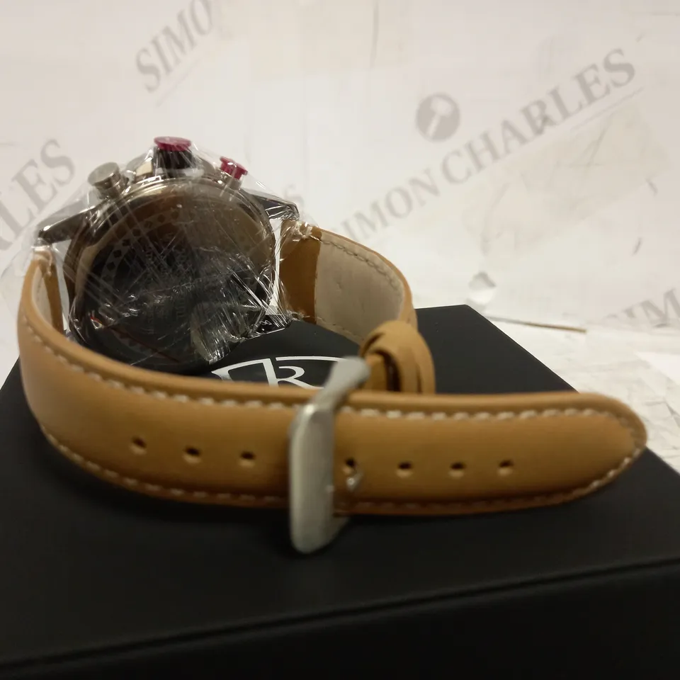 RUCKSTUHL CHRONOGRAPH LEATHER STRAP WATCH RRP £560