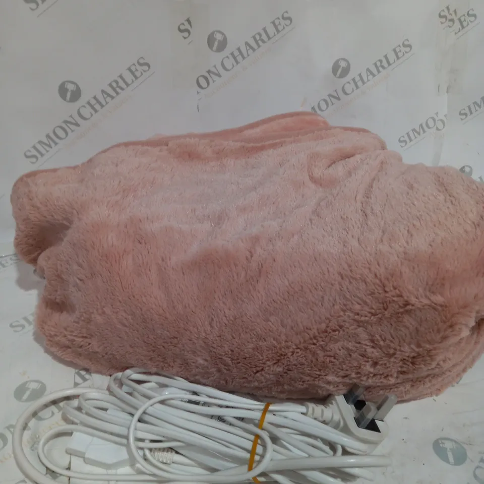 COZEE HOME VELVET SOFT HEATED BLANKET IN PINK