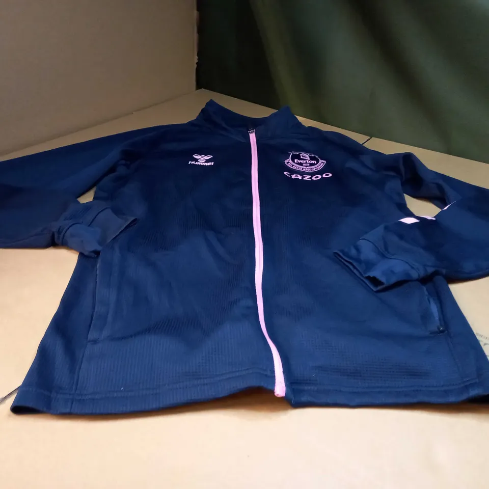 EVERTON NAVY/PINK LOGO FOOTBALL TRACK JACKET - LARGE