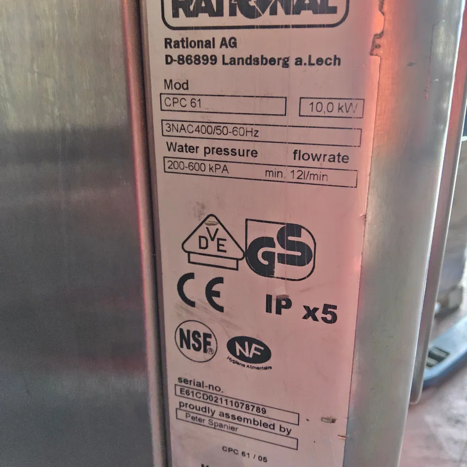 RATIONAL CPC101 10 GRID ELECTRIC COMBI WITH A CPC61 6 GRID ELECTRIC COMBI ON TOP
