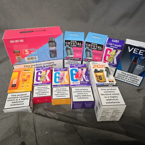 APPROXIMATELY 20 ASSORTED E-CIGARETTE PRODUCTS TO INCLUDE BRANDS SUCH AS SIKE, PIXL, LOST MARY, ETC - COLLECTION ONLY