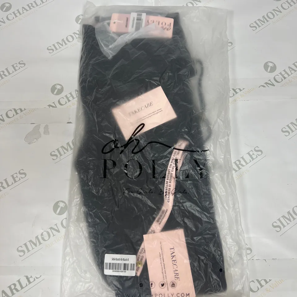 OH POLLY BAGGED NEOMA SCOOP NECK BACKLESS JUMPSUIT IN BLACK SIZE 8
