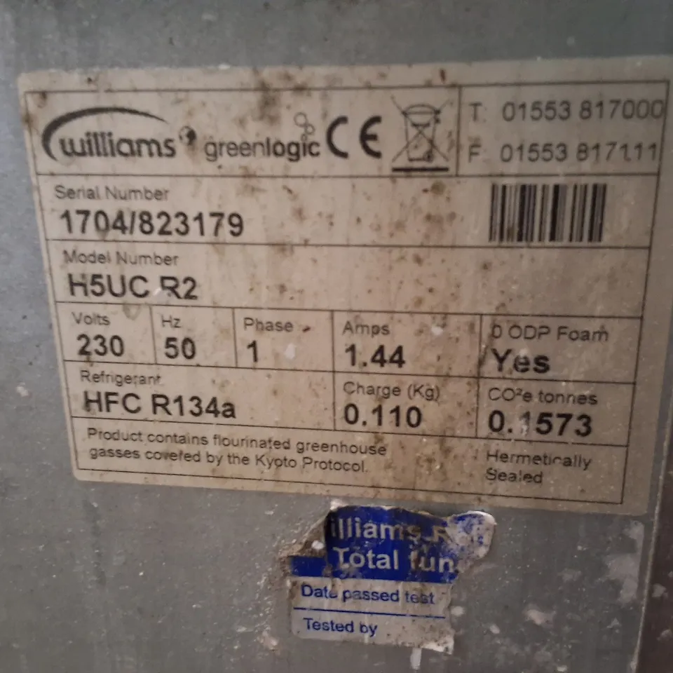 WILLIAMS H5UC R2 COMMERCIAL UNDERCOUNTER REFRIGERATOR