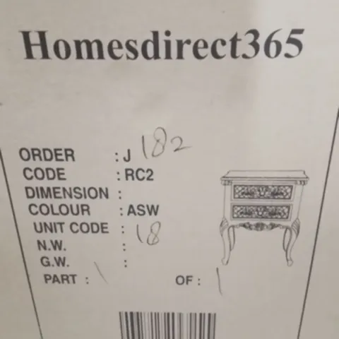BRAND NEW HOMESDIRECT365 BEDSIDE TABLE -WHITE-