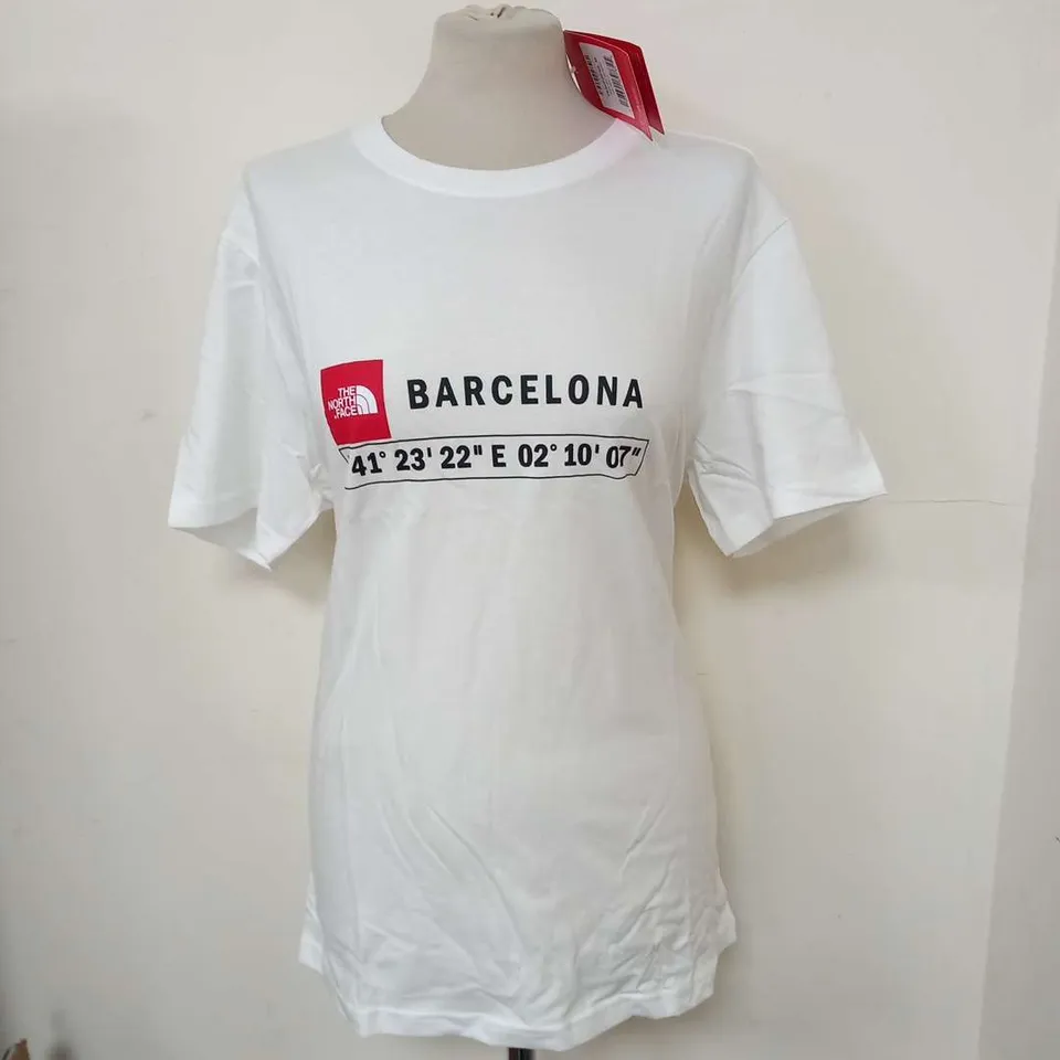 THE NORTH FACE MENS WHITE BARCELONA GPS PREMIUM LIGHTWEIGHT T-SHIRT SIZE XXL