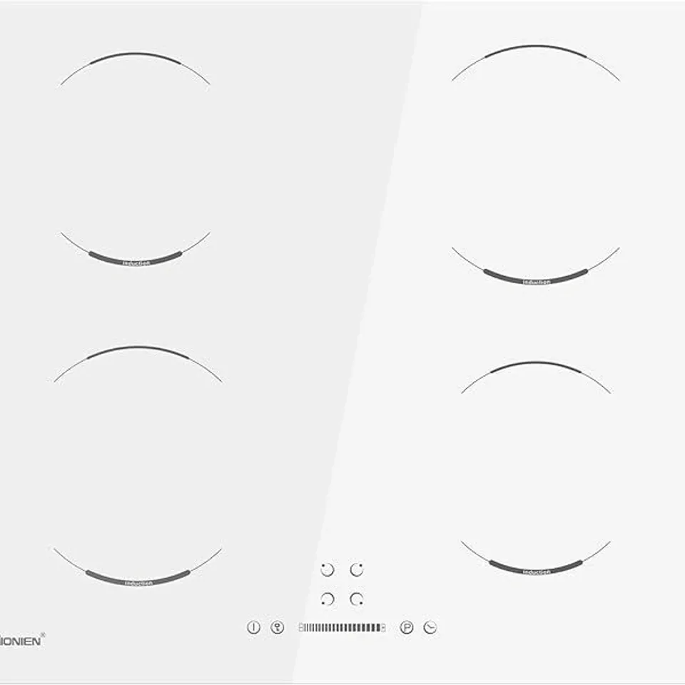GIONIEN INDUCTION HOB 60CM, 4 BURNERS ELECTRIC COOKTOP WHITE - BOXED 