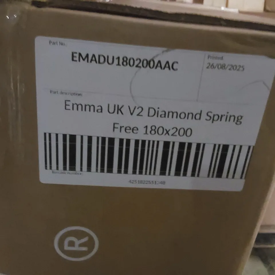 BRAND NEW BOXED EMMA UK V2 DIAMOND SPRING FREE 180 x 200CM SUPER KING MATTRESS 