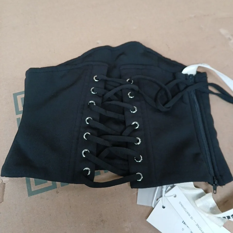 BLACK LACE-UP CORSET-STYLE WAIST CINCHER -8