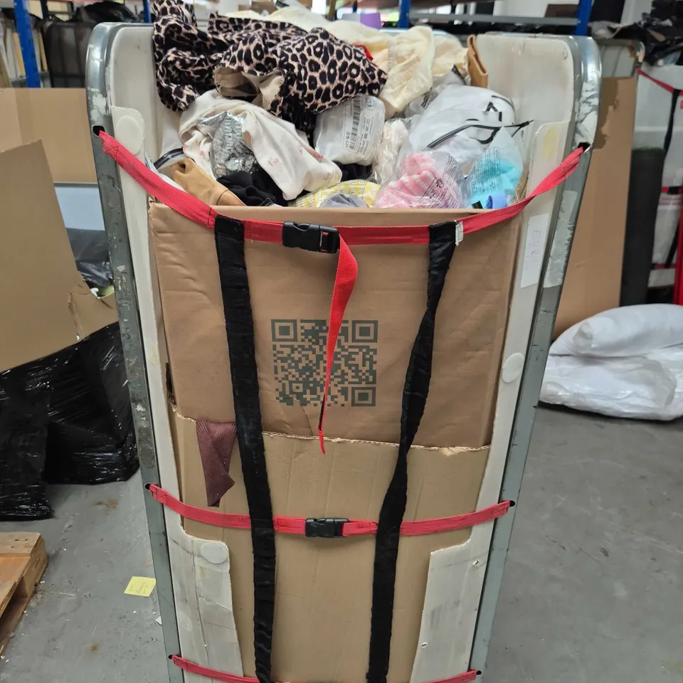 CAGE OF LARGE QUANTITY OF ASSORTED CLOTHING ITEMS IN VARIOUS SIZES, STYLES & COLOURS - COLLECTION ONLY