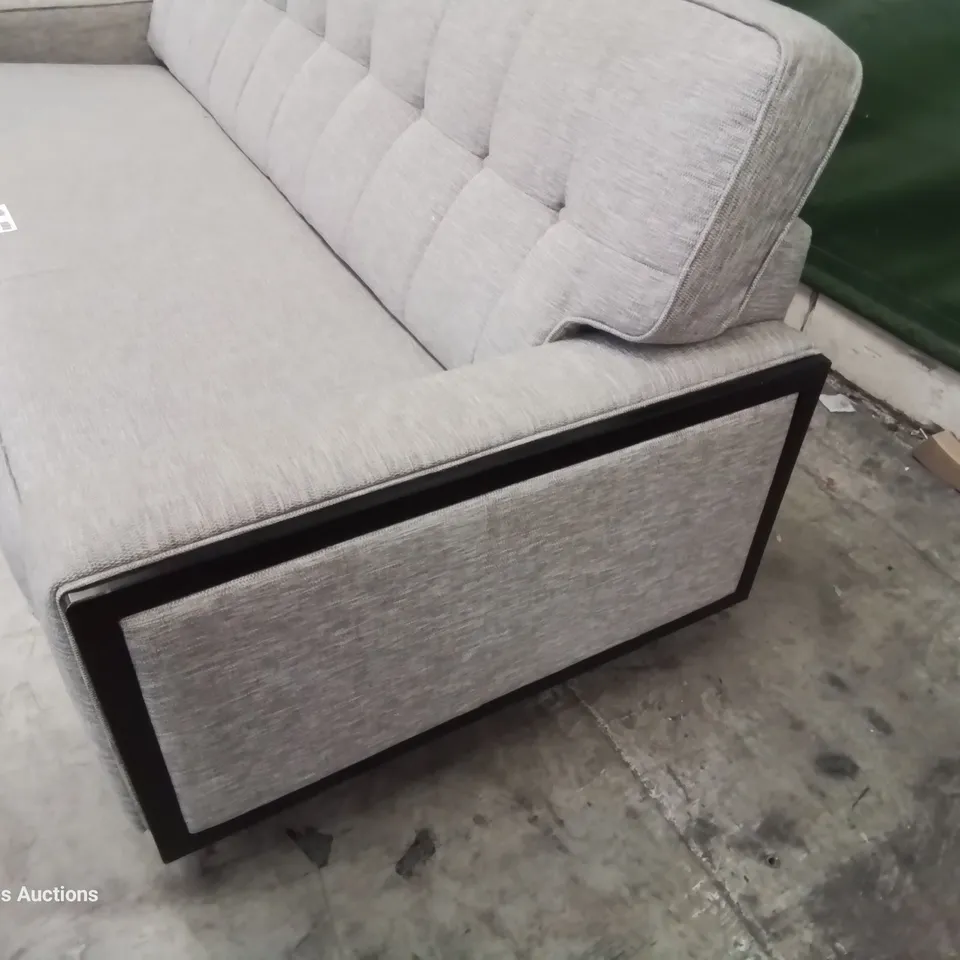 QUALITY BRITISH DESIGNER & MANUFACTURED G PLAN VINTAGE LARGE SOFA MARL GREY FABRIC