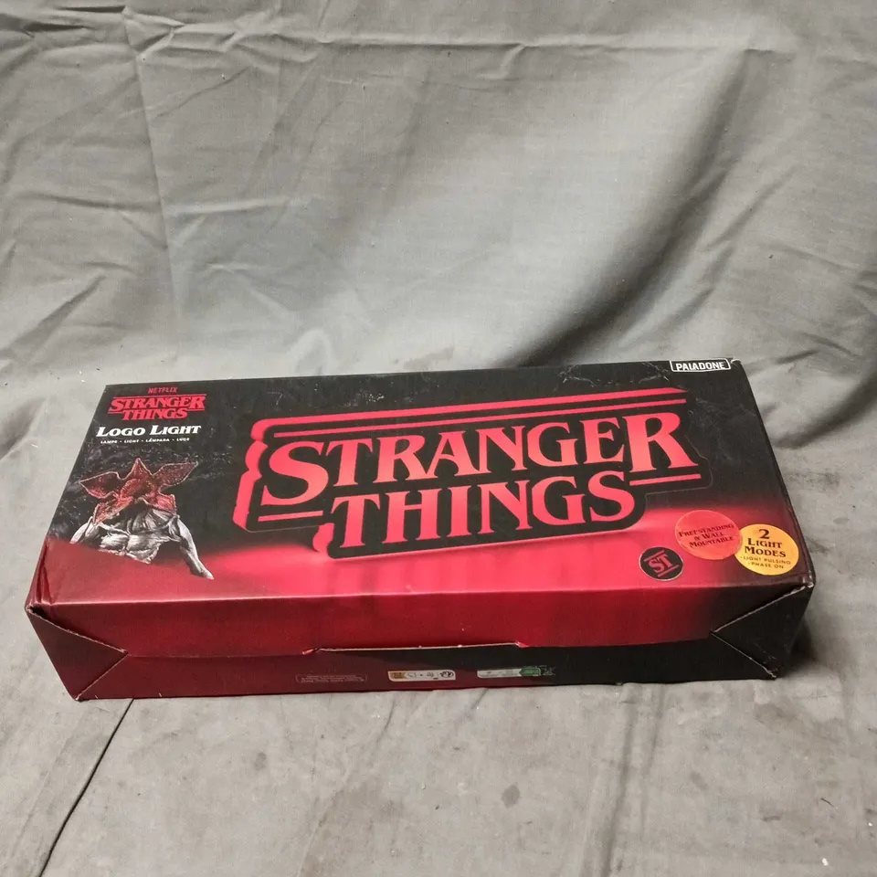 NETFLIX STRANGER THINGS LOGO LIGHT, FREESTANDING AND WALL MOUNTABLE. BOXED