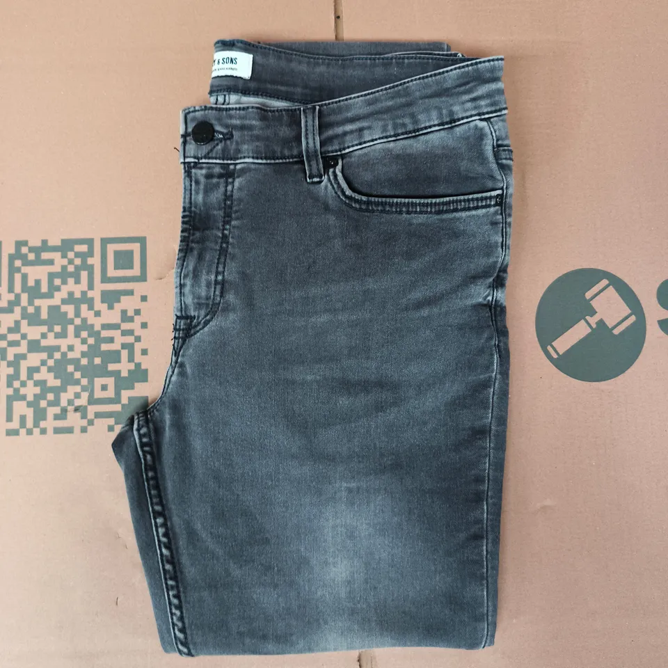 only & sons loom slim jeans in grey size 34/34