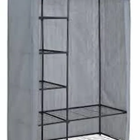 BOXED ARGOS HOME COVERED DOUBLE WARDROBE - GREY