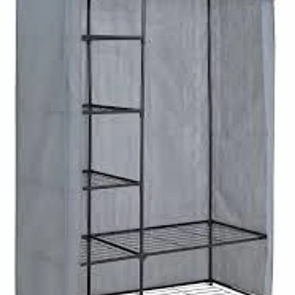 BOXED ARGOS HOME COVERED DOUBLE WARDROBE - GREY