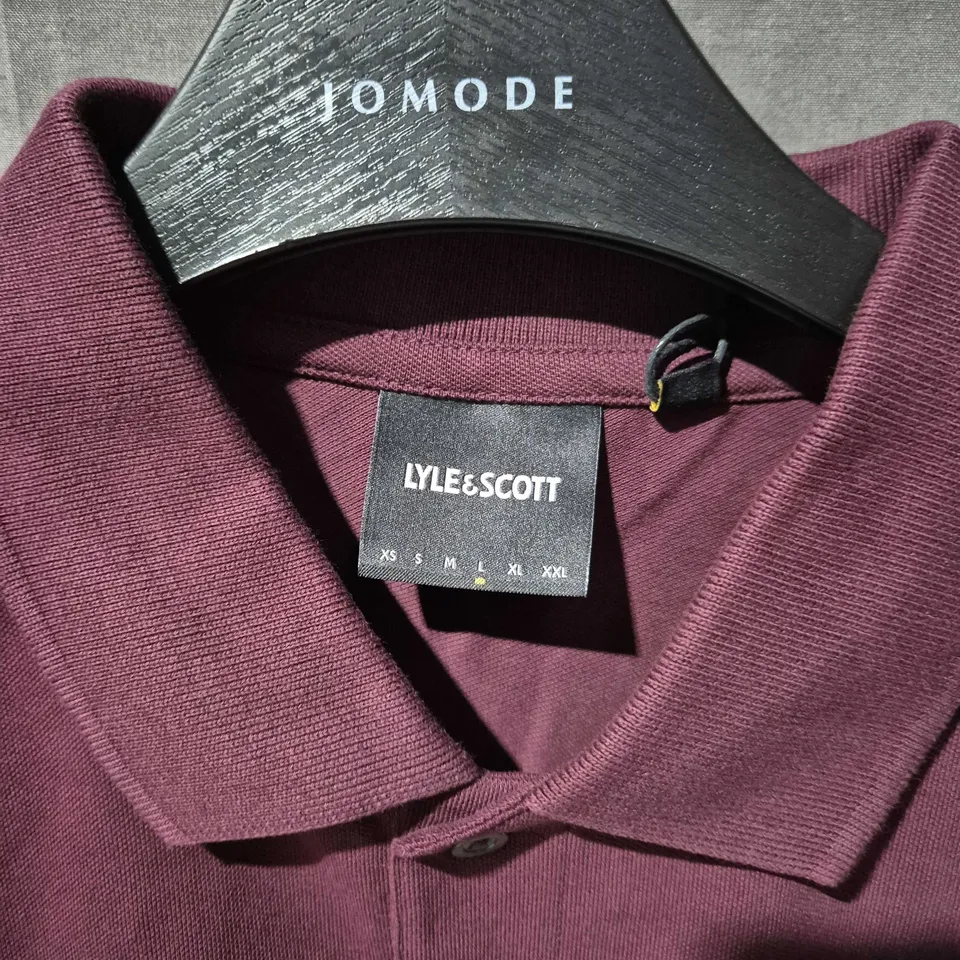 LYLE & SCOTT BURGUNDY POLO SHIRT – MEN'S L