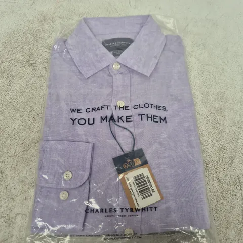 CHARLES TYRWHITT LAVENDER SHIRT β MEN'S, LONG SLEEVE -SMALL