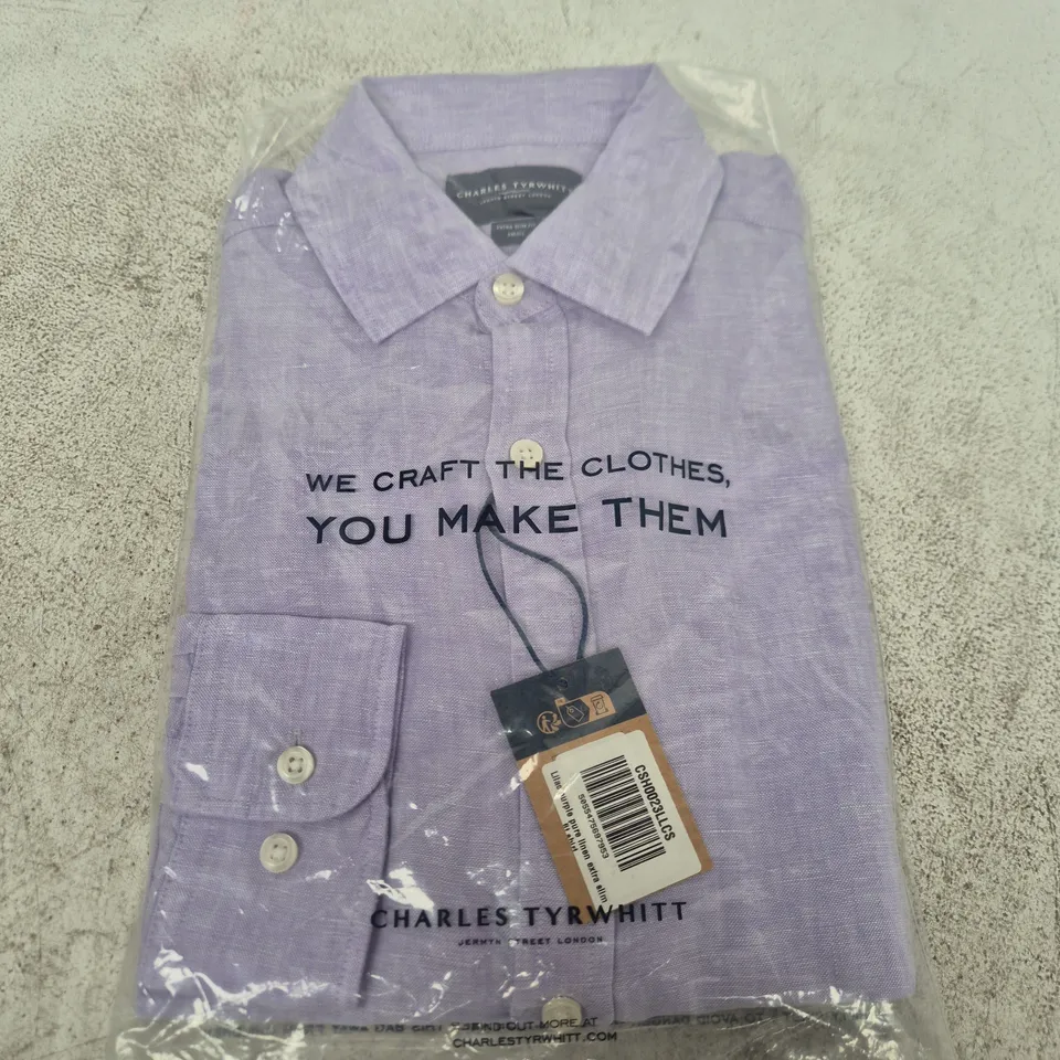 CHARLES TYRWHITT LAVENDER SHIRT – MEN'S, LONG SLEEVE  -SMALL