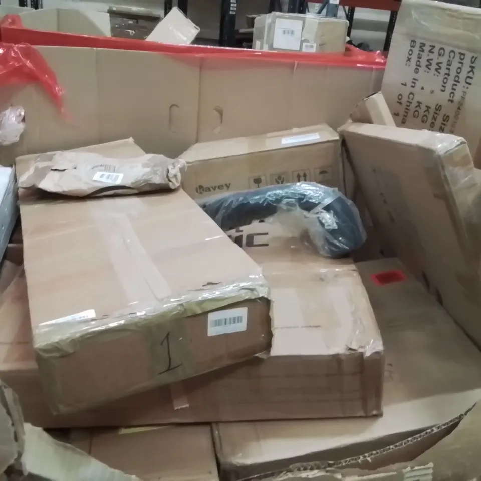 PALLET OF ASSORTED HOUSEHOLD GOODS AND PRODUCTS TO INCLUDE;BARBECUE GRILL,PULLUP BAR,CORDLESS HEDGE TRIMMER 