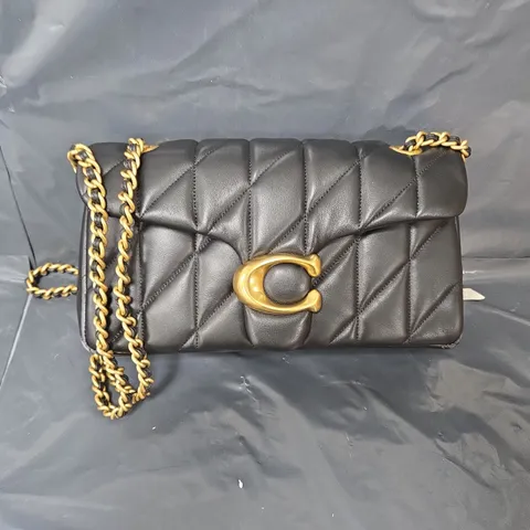 COACH QUILTED TABBY SHOULDER BAG 26 WITH CHAIN IN BLACK