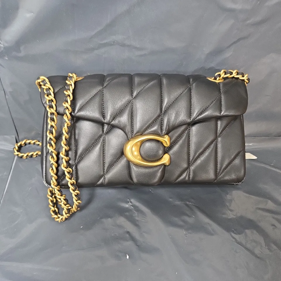 COACH QUILTED TABBY SHOULDER BAG 26 WITH CHAIN IN BLACK