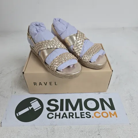 RAVEL PARTON RLP793 METALLIC GOLD LEATHER SANDALS – UK 4