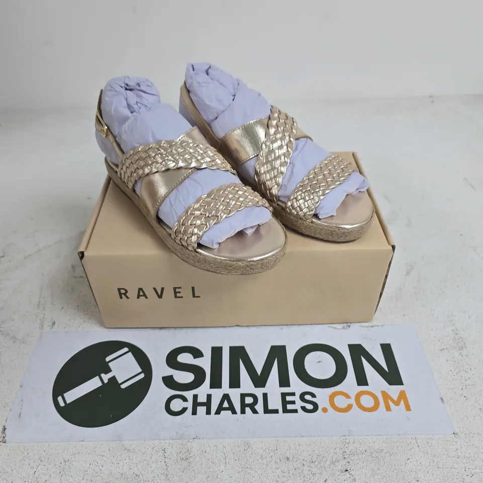 RAVEL PARTON RLP793 METALLIC GOLD LEATHER SANDALS – UK 4