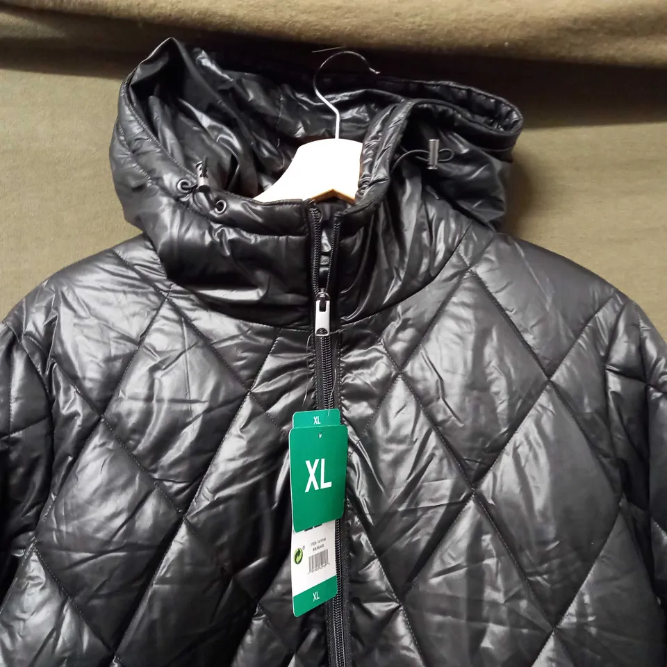 ANDREW MARC ZIP UP COAT IN BLACK - XL