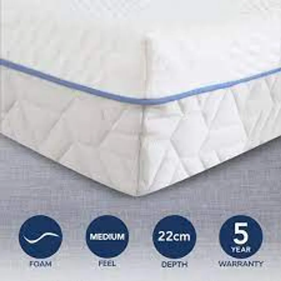 BOXED COMFORT ZONE 22CM AURORA FOAM DOUBLE MATTRESS