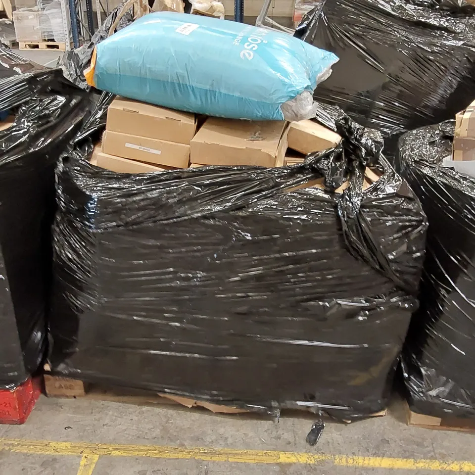 PALLET OF ASSORTED TELEPHONES AND OTHER ASSORTED ITEMS INCLUDING PILLOWS ECT.