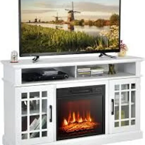 BOXED COSTWAY FIREPLACE TV STAND WITH 2000W ELECTRIC INSERT AND REMOTE CONTROL - WHITE