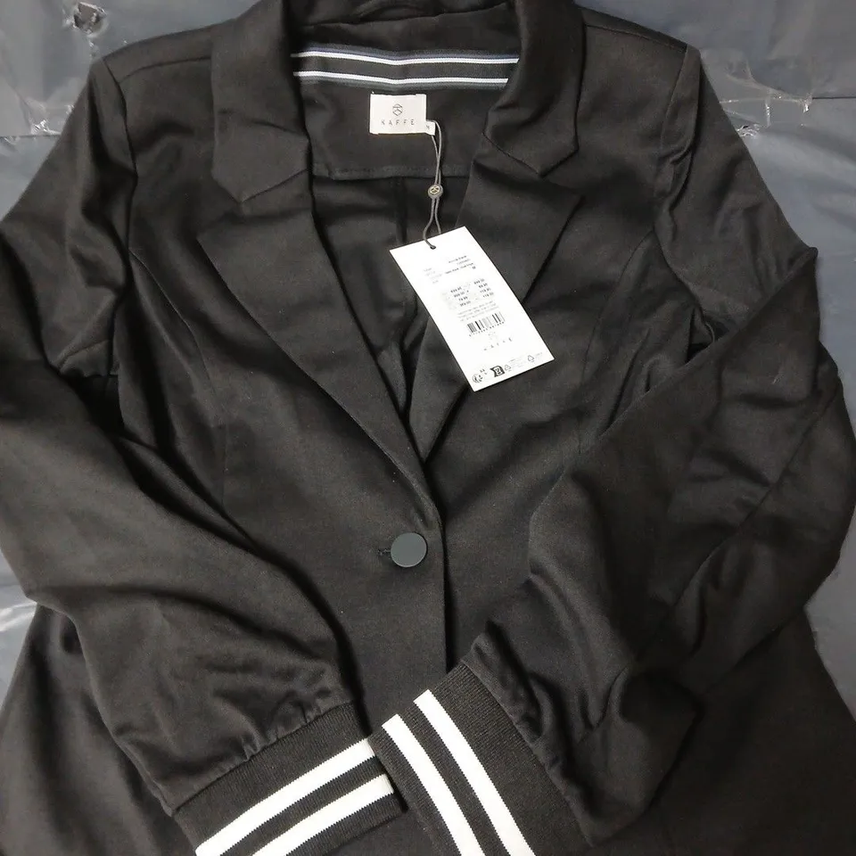 KAFFE KINNIE SPORT SLEEVE BLAZER - BLACK - SIZE MEDIUM