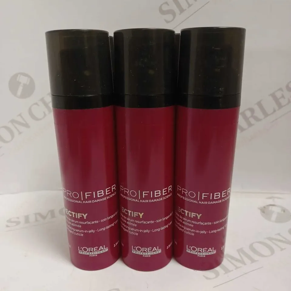 LOT OF 6 X 75ML L'OREAL PRO FIBER HAIR SERUM GEL 