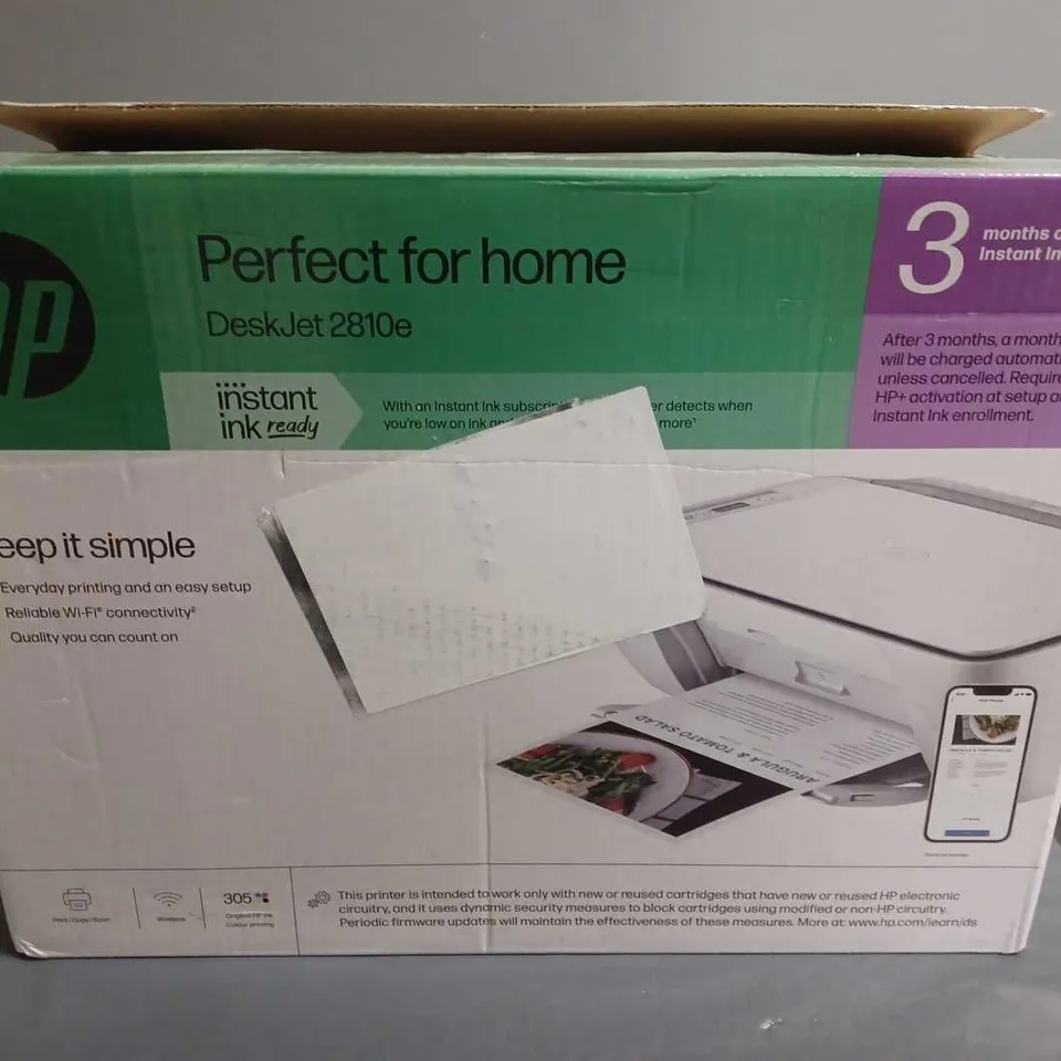 BOXED HP DESKJET 2810E MULTIFUNCTION PRINTER 