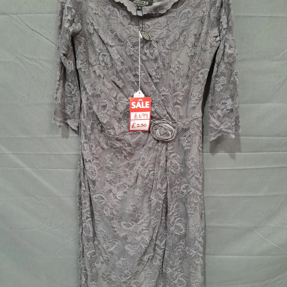 OLVIS GREY LACE HALF SLEEVE DRESS - 4