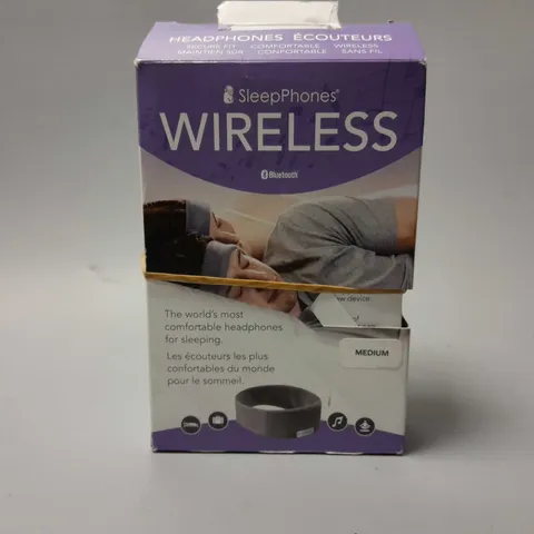 BOXED SLEEPPHONES WIRELESS HEADPHONES (BLACK) - SIZE MEDIUM