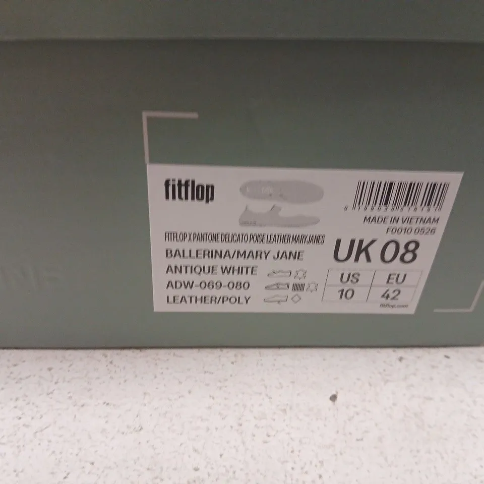 FITFLOP BALLERINA MARY JANE – ANTIQUE WHITE, UK 8 (US 10, EU 42)