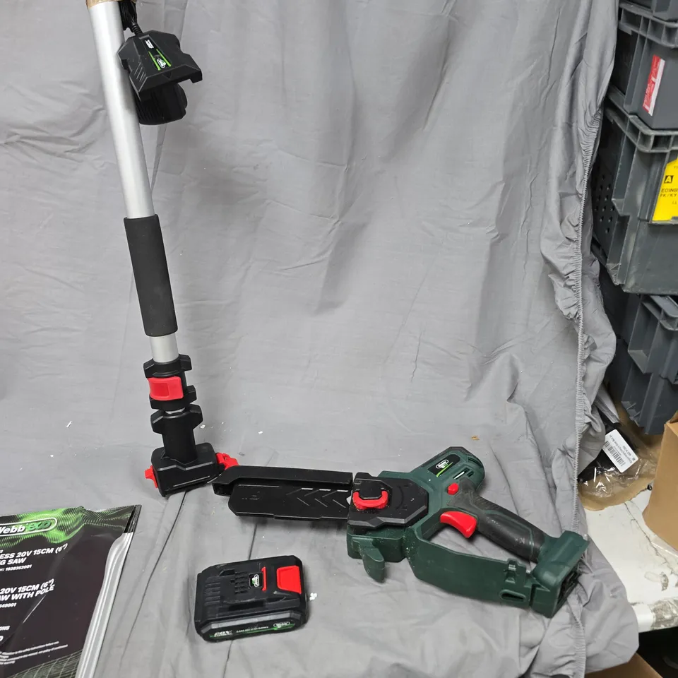 WEBB 20V CORDLESS PRUNING SAW WITH POLE, 15CM (6IN) BLADE