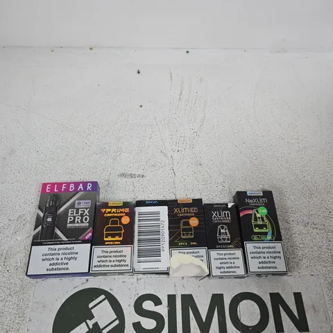 APPROXIMATELY 20 ASSORTED E-CIG PRODUCTS AND ACCESSORIES TO INCLUDE OXVA, VAPORESSO, ELFBAR ETC 