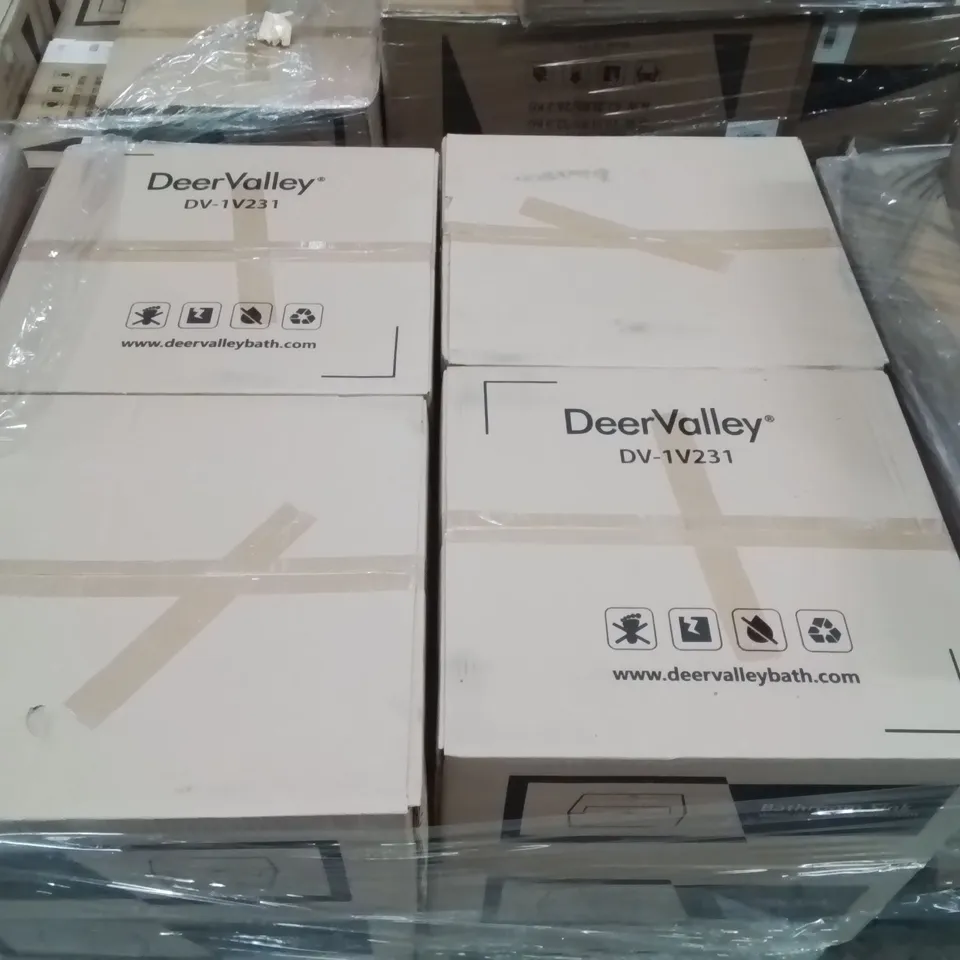 PALLET CONTAINING 12 DEERVALLEY BATHROOM SINK BASINS