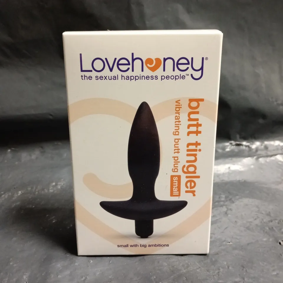 BOXED LOVEHONEY BUTT TINGLER SMALL VIBRATING BUTT PLUG