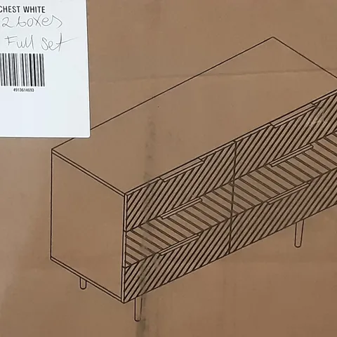 BOXED MAURICE WHITE CHEST - H71 X W110 X D40 CM - 2 BOXES FULL SET