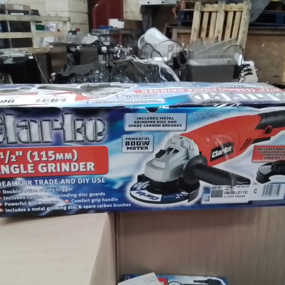 BOXED CLARKE 4 1/2" (115MM) ANGLE GRINDER – 800W,