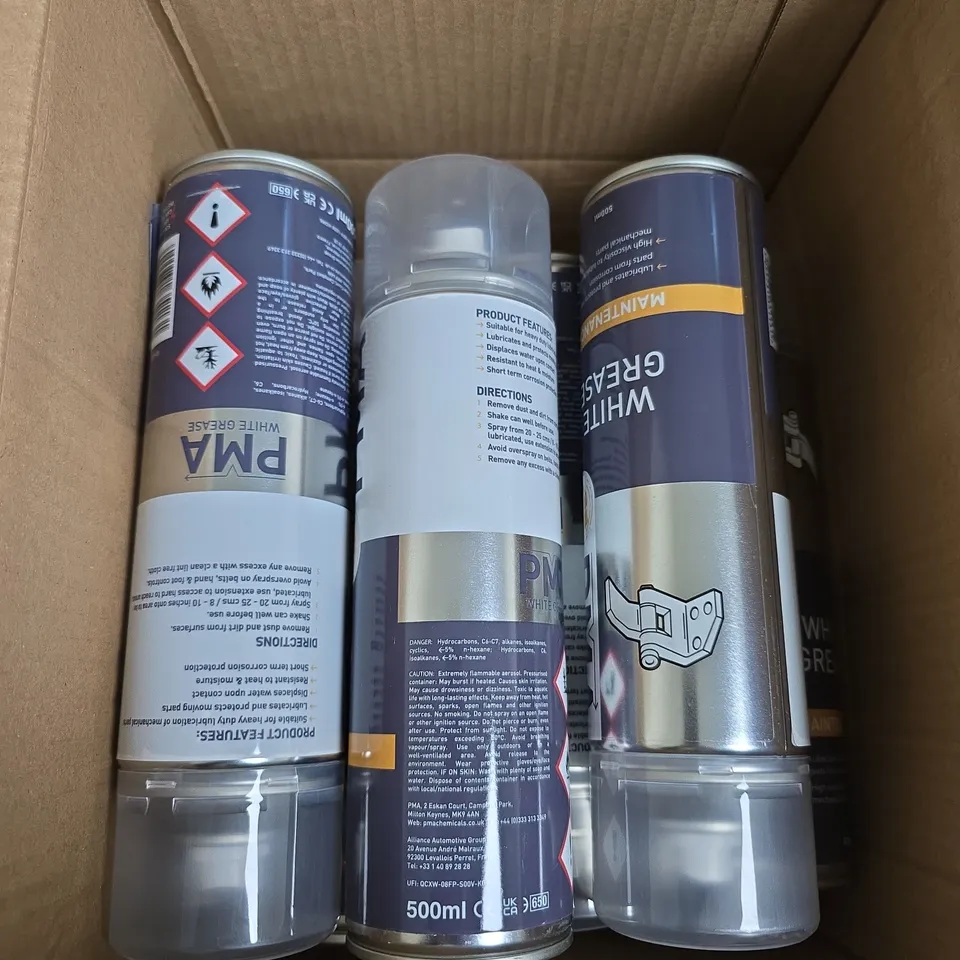 10 X PMA MAINTENANCE WHITE GREASE CANS - 500ML