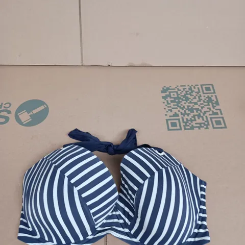 NEXT WOMEN'S STRIPED BIKINI TOP – NAVY & WHITE, UK 38G (EU 85G)