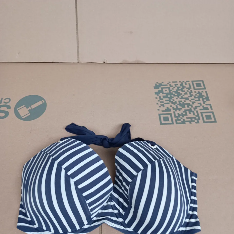 NEXT WOMEN'S STRIPED BIKINI TOP – NAVY & WHITE, UK 38G (EU 85G)