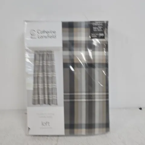 CATHERINE LANSFEILD PAIR OF PENCIL PLEAT HEADERS CURTAINS -